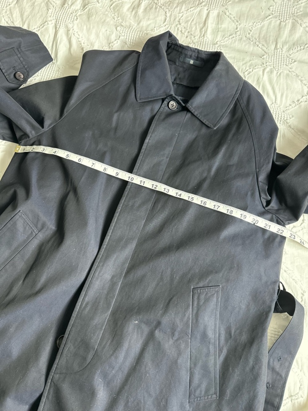 Vintage Maestro Navy Trench Coat Removable Lining Belted Classic Coat - Picture 5 of 16